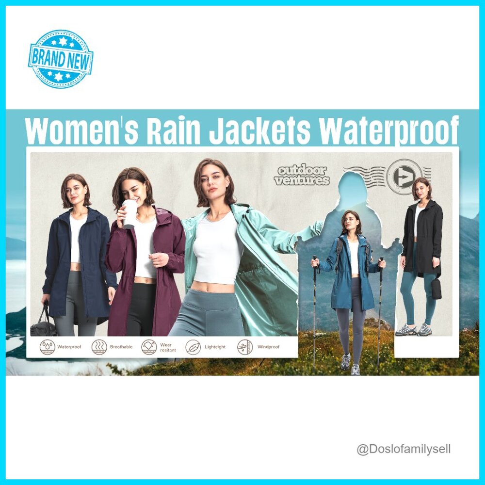Packable Waterproof Trench Rain Jacket Lightweigh… - image 7
